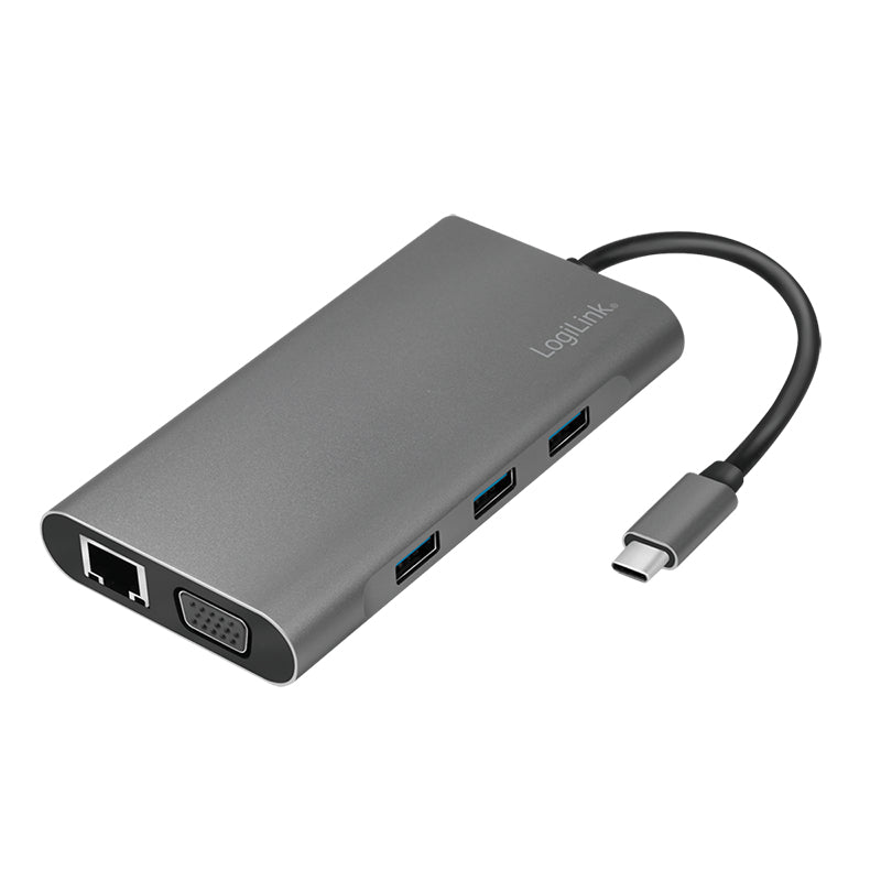 LogiLink UA0383 laptop-dockingstation & portreplikator Kabelgebunden USB 3.2 Gen 1 (3.1 Gen 1) Type-C Silber
