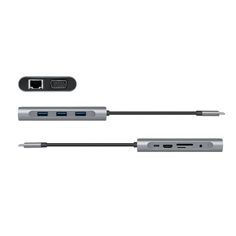 LogiLink UA0383 laptop-dockingstation & portreplikator Kabelgebunden USB 3.2 Gen 1 (3.1 Gen 1) Type-C Silber