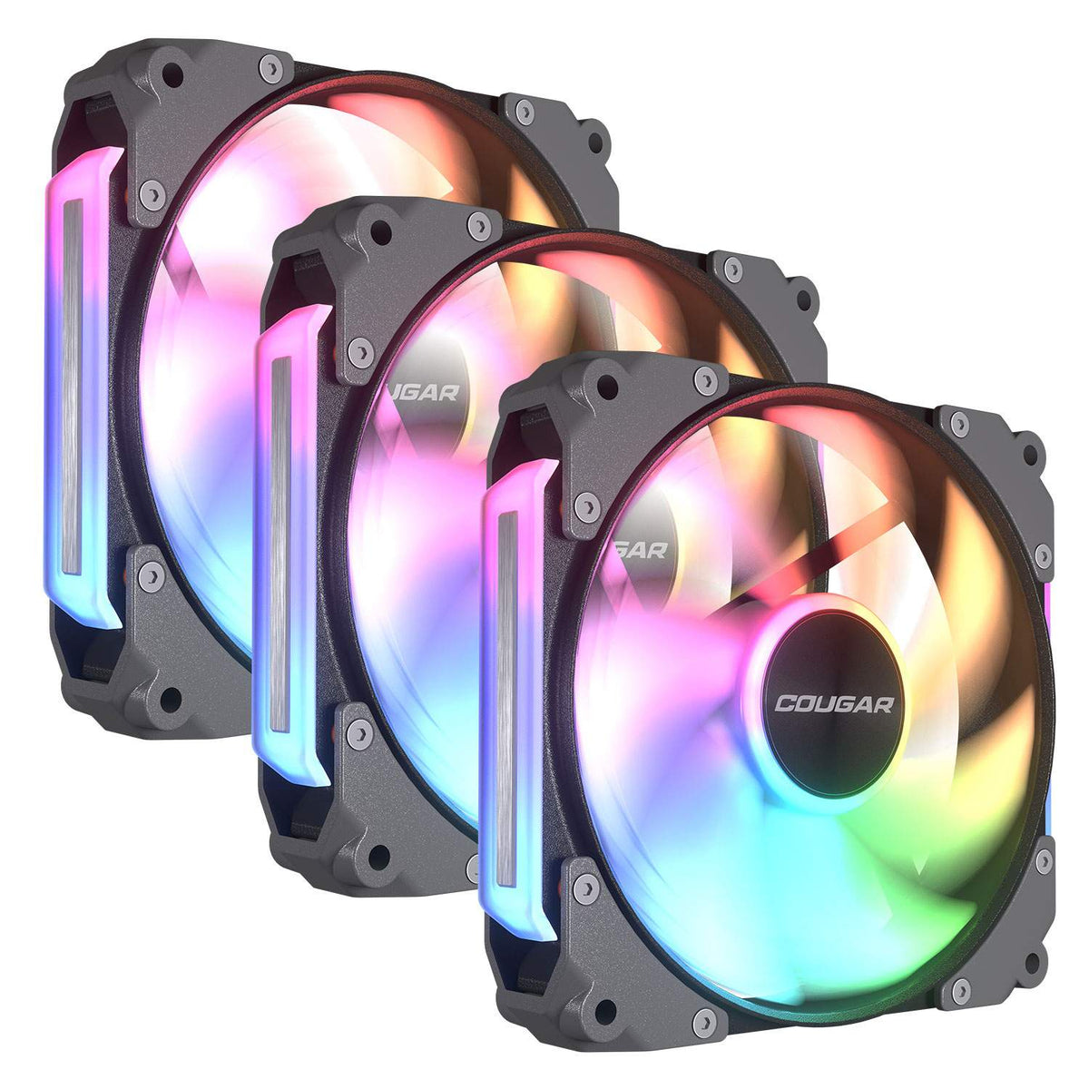 COUGAR Gehäuse Lüfter Apolar 120 ARGB, Reverse Blade, Schwarz (3 in one Package)