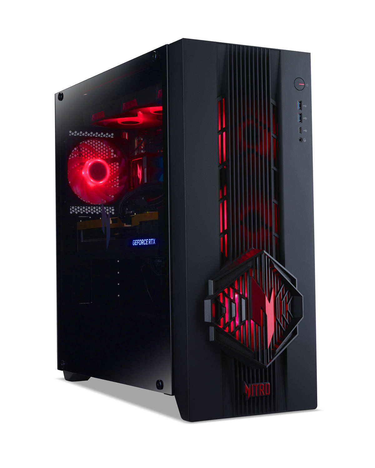 Acer NITRO 70 AMD AMD Ryzen™ 7 9800X3D 32 GB DDR5-SDRAM 1 TB SSD NVIDIA GeForce RTX 5070 Windows 11 Home Tower PC Schwarz