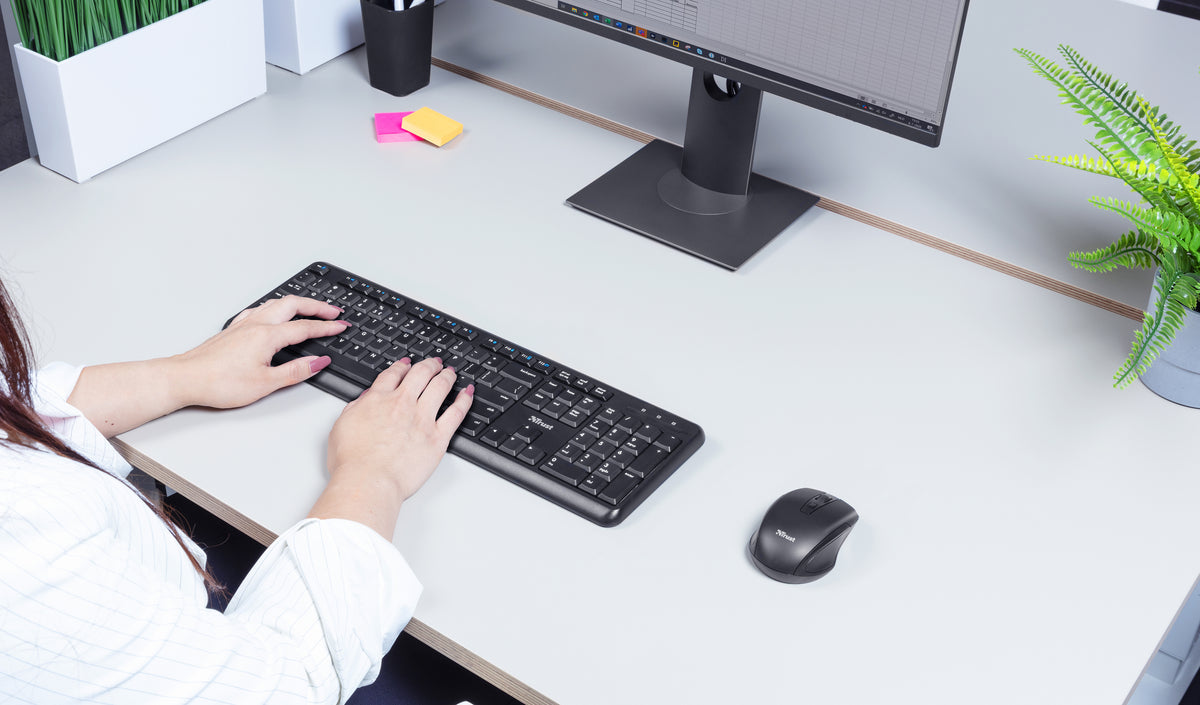 Trust TKM-350 Tastatur Maus enthalten Büro RF Wireless QWERTZ Deutsch Schwarz
