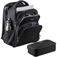 StarTech.com 15.6" Laptop Rucksack mit abnehmbarer Zubehörtasche - Ergonomischer IT Rucksack für IT Techniker/Profi - Robuster Notebook/Laptop Rucksack - Gepolsterter Business Rucksack