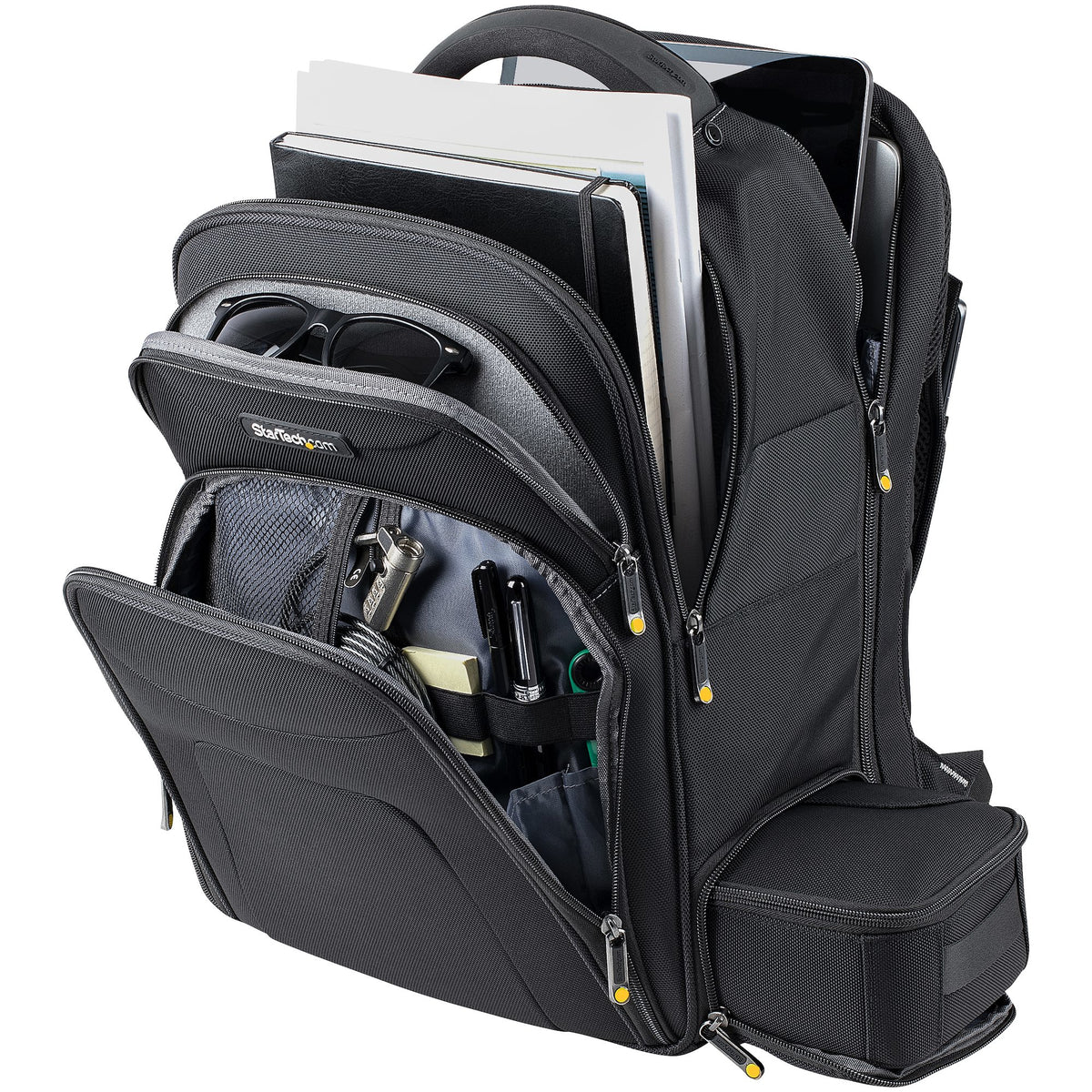 StarTech.com 17.3" Laptop Rucksack mit abnehmbarer Zubehörtasche - Ergonomischer IT Rucksack für IT Techniker/Profi - Robuster Notebook/Laptop Rucksack - Gepolsterter Business Rucksack