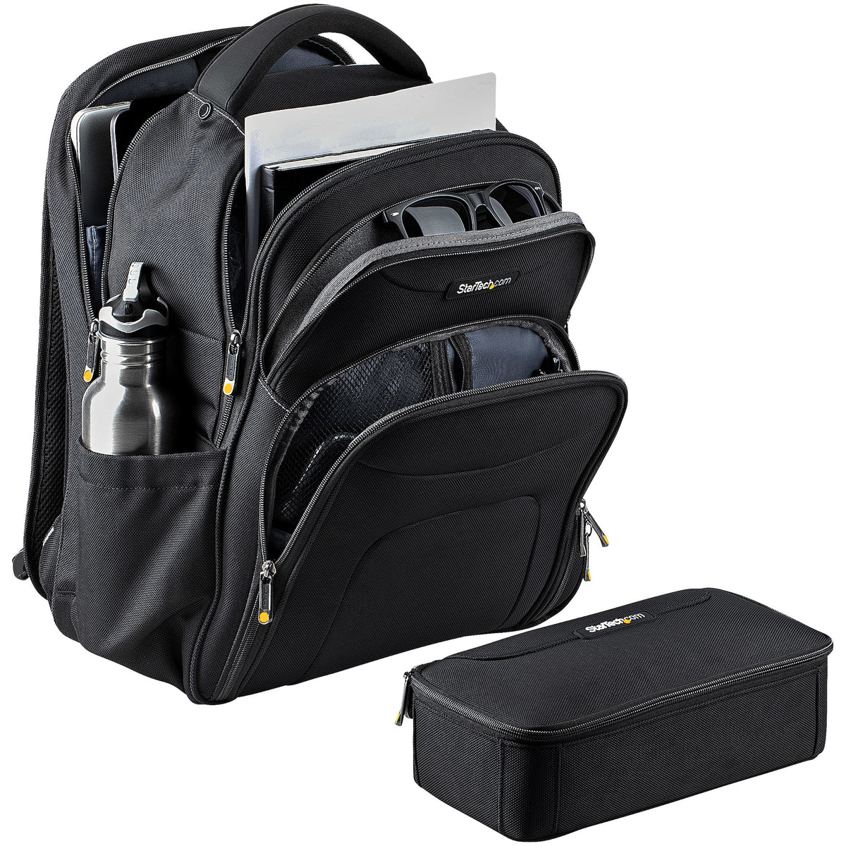 StarTech.com 17.3" Laptop Rucksack mit abnehmbarer Zubehörtasche - Ergonomischer IT Rucksack für IT Techniker/Profi - Robuster Notebook/Laptop Rucksack - Gepolsterter Business Rucksack