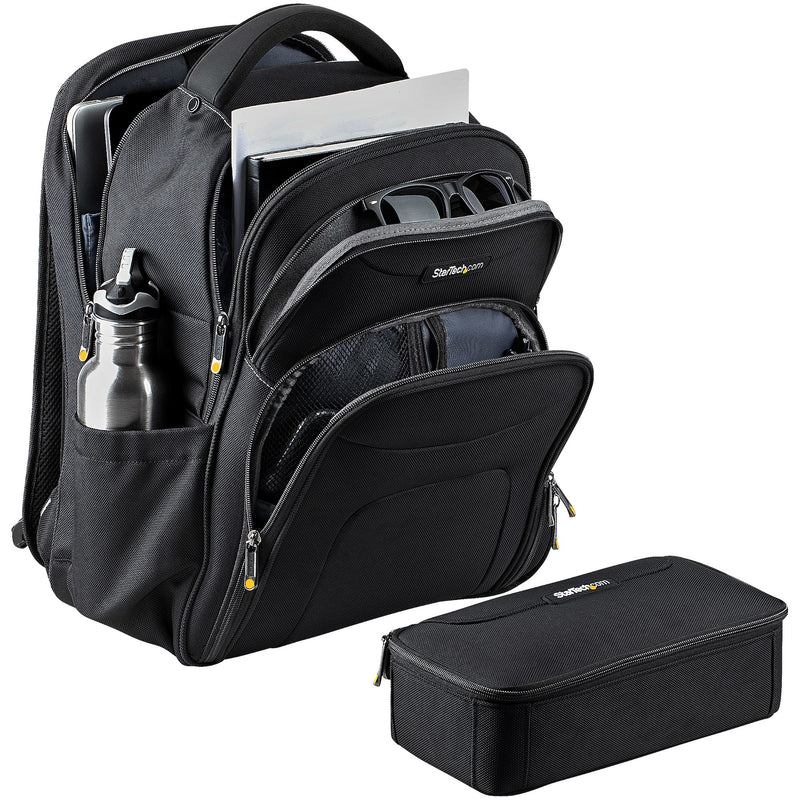 StarTech.com 17.3" Laptop Rucksack mit abnehmbarer Zubehörtasche - Ergonomischer IT Rucksack für IT Techniker/Profi - Robuster Notebook/Laptop Rucksack - Gepolsterter Business Rucksack