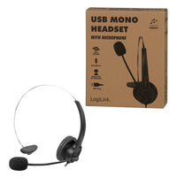 LogiLink HS0056 Kopfhörer & Headset Kabelgebunden Kopfband Büro/Callcenter USB Typ-A Schwarz