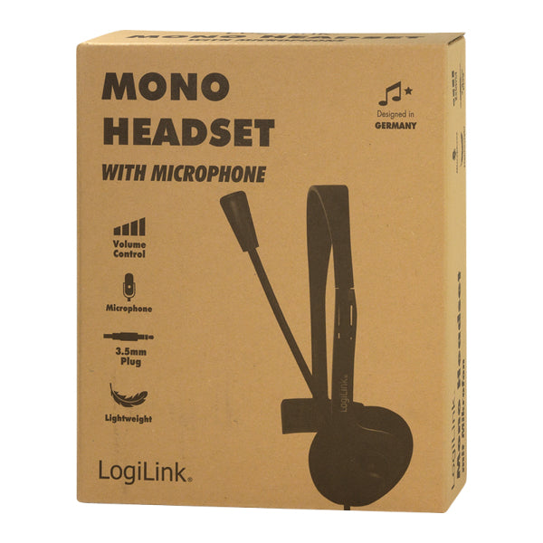 LogiLink HS0054 Kopfhörer & Headset Kabelgebunden Kopfband Büro/Callcenter Schwarz