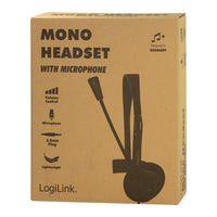 LogiLink HS0054 Kopfhörer & Headset Kabelgebunden Kopfband Büro/Callcenter Schwarz