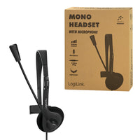 LogiLink HS0054 Kopfhörer & Headset Kabelgebunden Kopfband Büro/Callcenter Schwarz