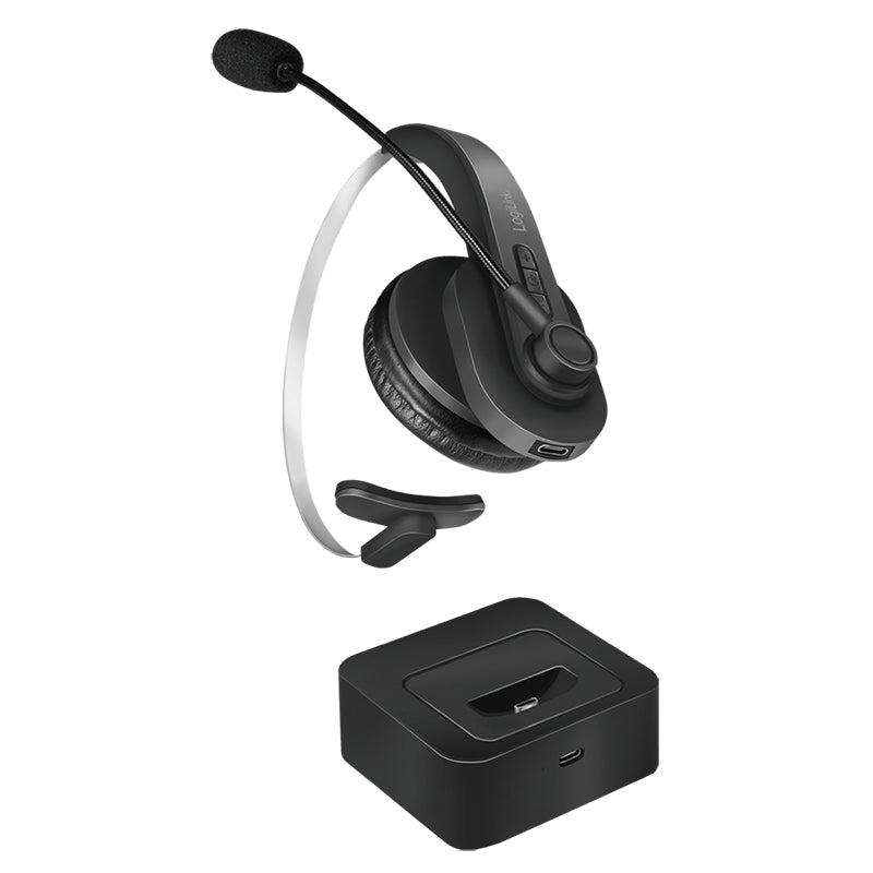 LogiLink BT0059 Headphones & Headset Wireless Headband Office/Call Center Bluetooth Charging Station Black