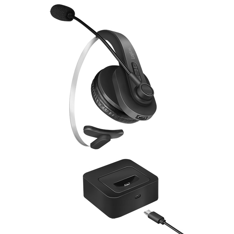 LogiLink BT0059 Headphones & Headset Wireless Headband Office/Call Center Bluetooth Charging Station Black