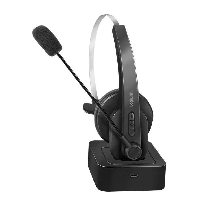 LogiLink BT0059 Headphones & Headset Wireless Headband Office/Call Center Bluetooth Charging Station Black
