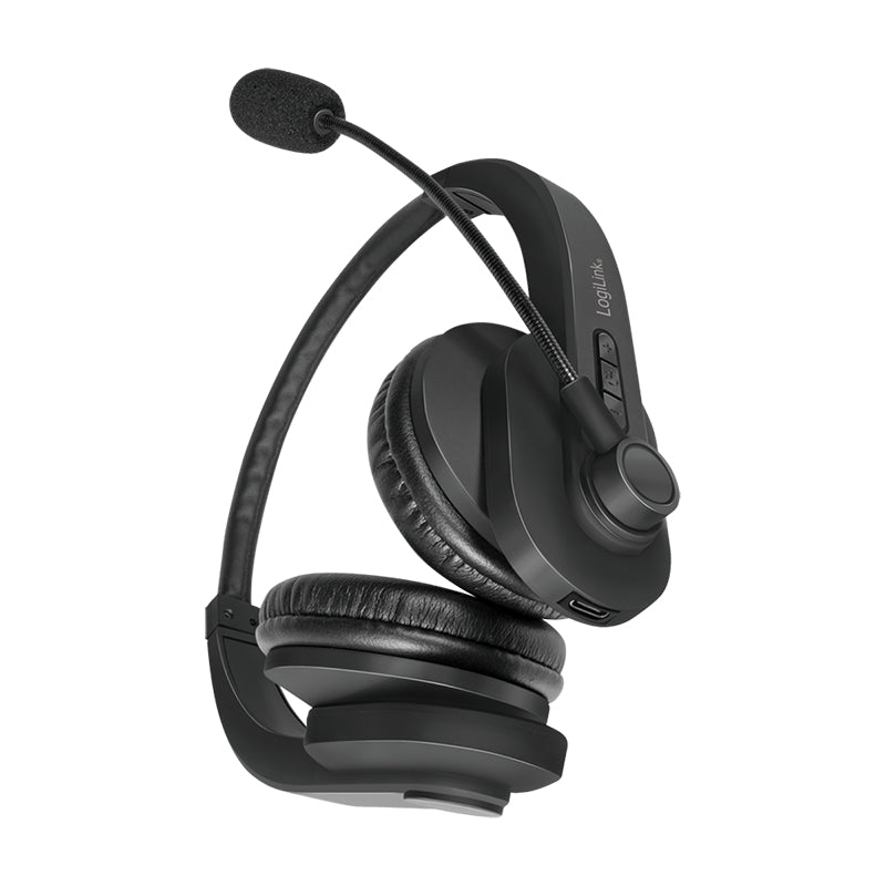 LogiLink BT0060 Casque sans fil avec serre-tête pour bureau/centre d'appels Bluetooth Noir
