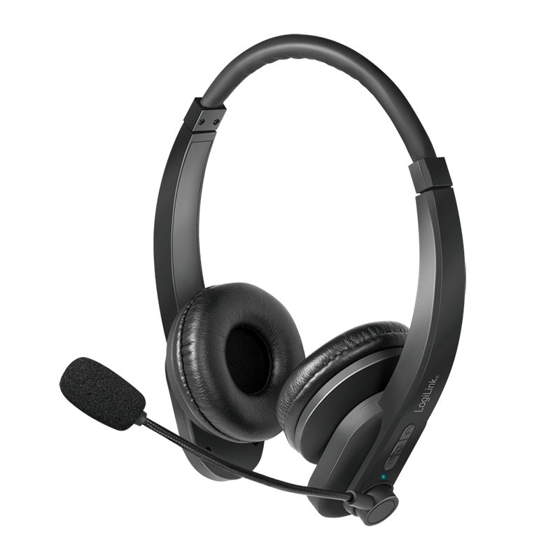 LogiLink BT0060 Casque sans fil avec serre-tête pour bureau/centre d'appels Bluetooth Noir
