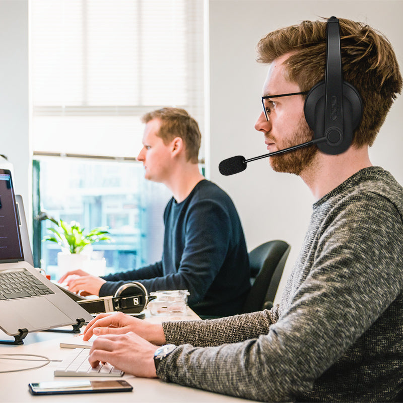 LogiLink BT0060 Casque sans fil avec serre-tête pour bureau/centre d'appels Bluetooth Noir