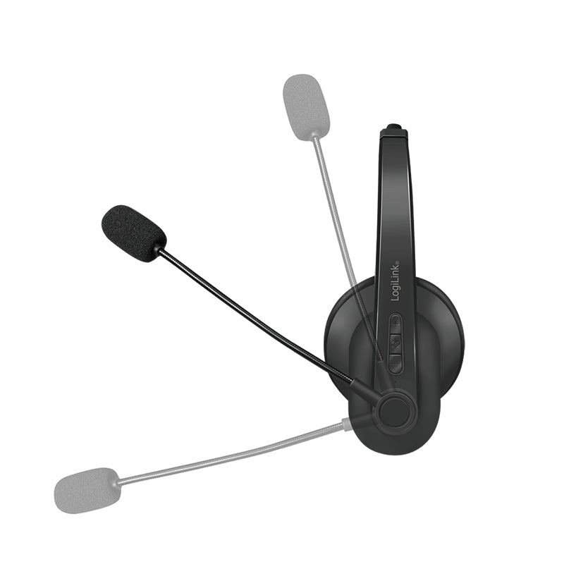 LogiLink BT0060 Casque sans fil avec serre-tête pour bureau/centre d'appels Bluetooth Noir