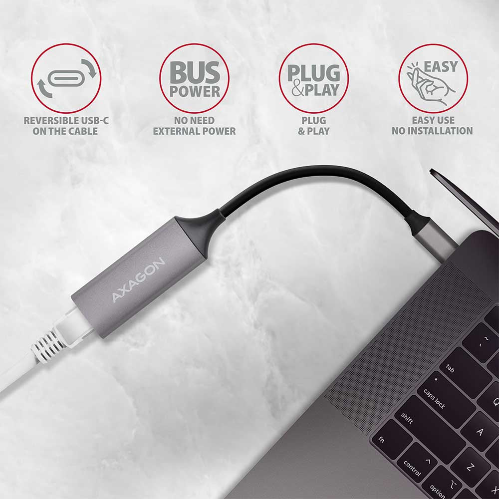Axagon ADE-TRC SuperSpeed USB-C Gigabit Ethernet Adapter