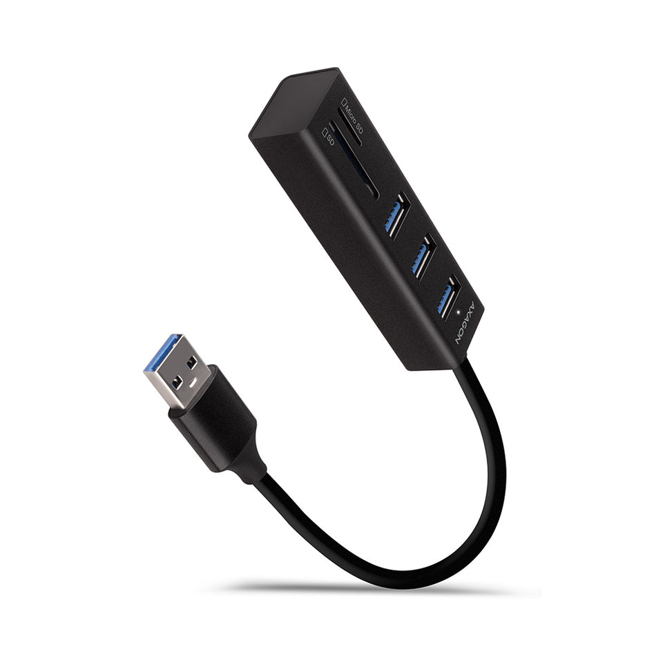 Axagon HMA-CR3A Metal USB 3.2 Gen 1 Multiport Hub with Three USB-A Ports and a Card Reader
