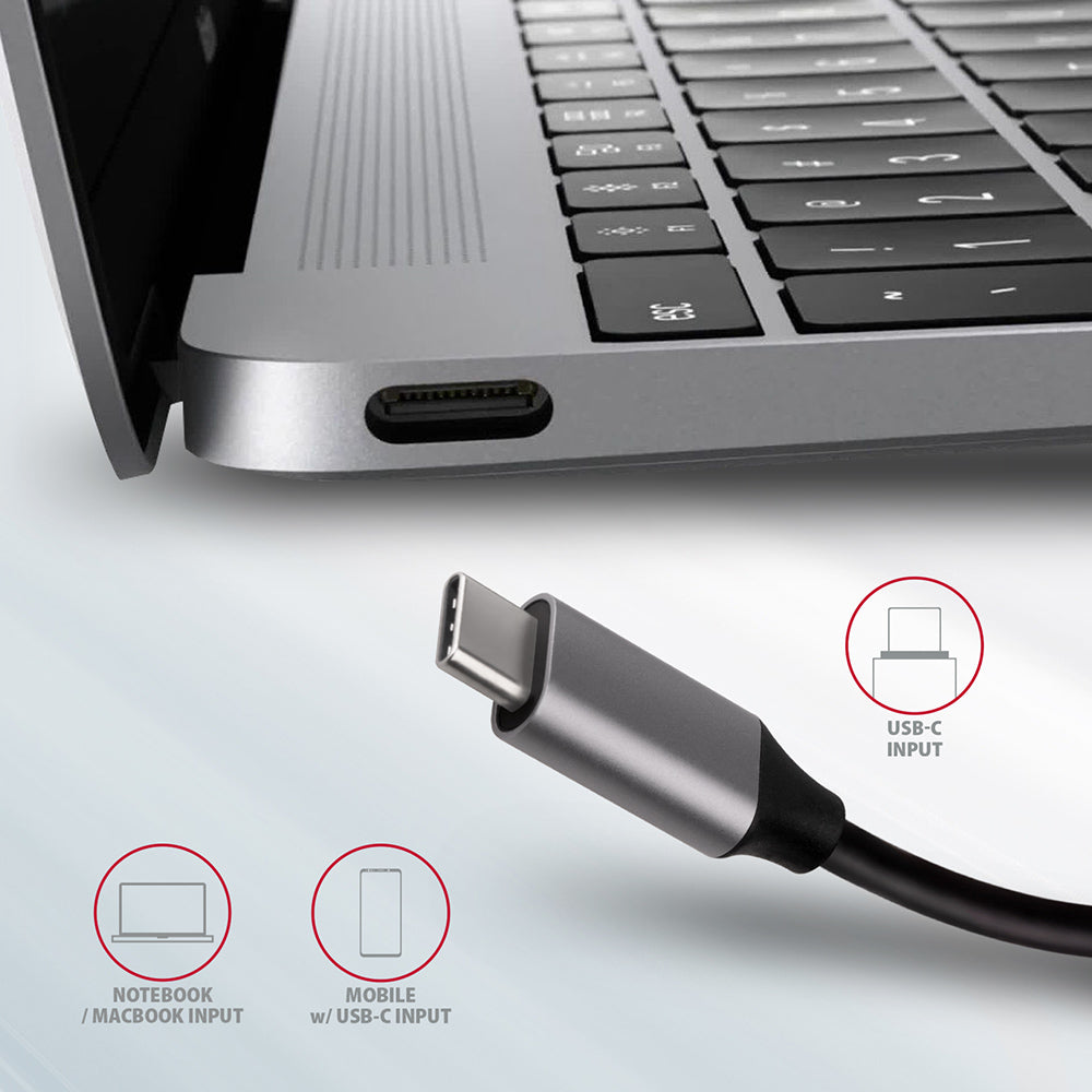 Axagon HMC-6M2 USB 3.2 Gen 1 hub, 2x USB-A, HDMI, RJ-45, SATA M.2, PD 100W, USB-C Kabel