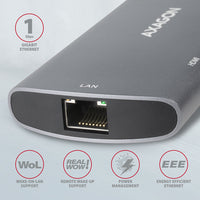 Axagon HMC-6M2 USB 3.2 Gen 1 hub, 2x USB-A, HDMI, RJ-45, SATA M.2, PD 100W, USB-C Kabel