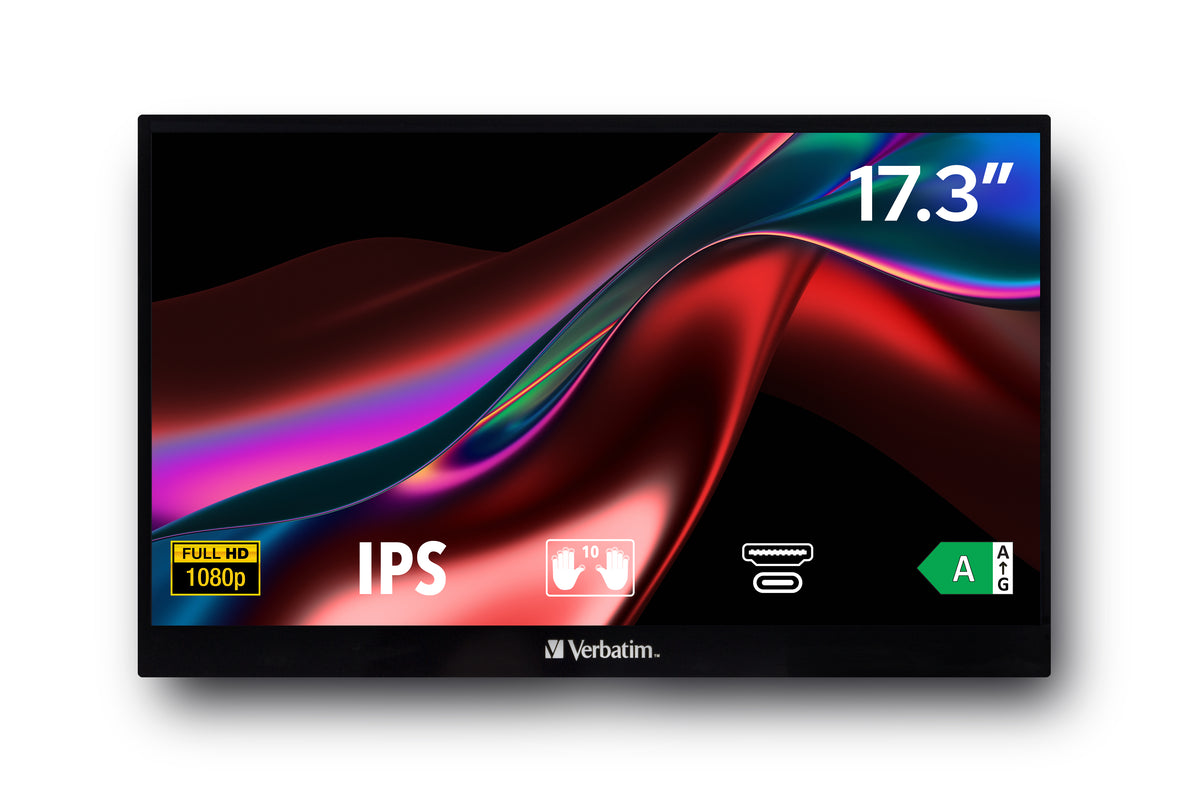Verbatim 49593 Écran d'ordinateur 43,9 cm (17.3") 1920 x 1080 pixels Full HD LCD tactile Noir