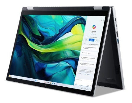 Acer Aspire Go Spin 14 AGSP14-31PT-36R6 Intel Core 3 N355 Hybrid (2-in-1) 35,6 cm (14") Touchscreen WUXGA 16 GB LPDDR5-SDRAM 512 GB SSD Wi-Fi 6 (802.11ax) Windows 11 Home Deutsch Silber