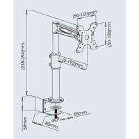 Techly ICA-LCD 501BK Flachbildschirm-Tischhalterung 68,6 cm (27") Tisch/Bank Schwarz