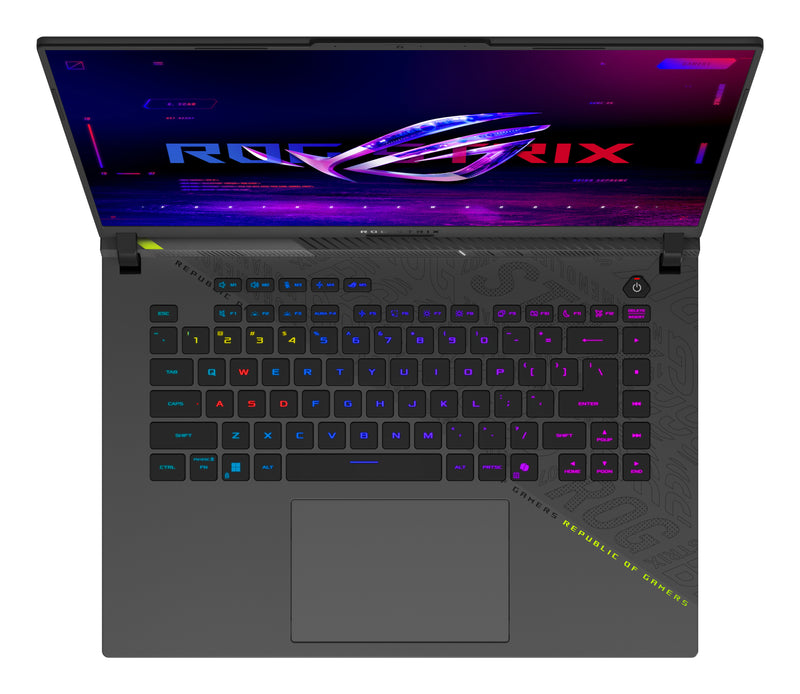ASUS ROG Strix G16 G614FR-S5226 AMD Ryzen™ 9 9955HX Laptop 40,6 cm (16") WQXGA 32 GB DDR5-SDRAM 1 TB SSD NVIDIA GeForce RTX 5070 Ti Wi-Fi 6E (802.11ax) Deutsch Grün, Grau