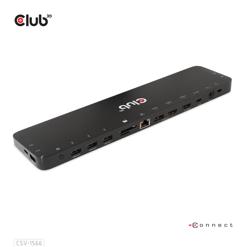 CLUB3D USB Gen1 Typ-C Triple Display DP Alt-Modus Displaylink Dynamic PD Ladestation mit 120 Watt PS