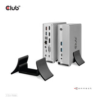 CLUB3D Universal Docking station Metal casing 1x USB Gen2 Type-C (data) 2x USB Gen2 Type-A Female 1x USB Gen1 Type-A Female 1x USB Type-A (RED) Smart Charging port 5V/2.4A Max. • 2x HDMI™ (DP Alt Mode) 1x DP™ (DP Alt Mode) hdr 1x VGA 1x RJ45+ 120 Watt