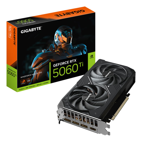 GIGABYTE GeForce RTX 5060 Ti WINDFORCE MAX OC 16G Grafikkarte – 16 GB GDDR7, 128 Bit, PCI-E 5.0, 2587 MHz Kernfrequenz, 3 x DisplayPort, 1 x HDMI, NVIDIA DLSS 4, GV-N506TWF2MAX OC-16GD