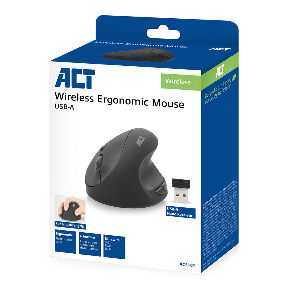 ACT Kabellose ergonomische Maus 1600 DPI