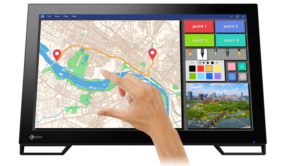 EIZO DuraVision FDF2182WT-BK Computerbildschirm 54,6 cm (21.5") 1920 x 1080 Pixel Full HD LED Touchscreen Tisch Schwarz