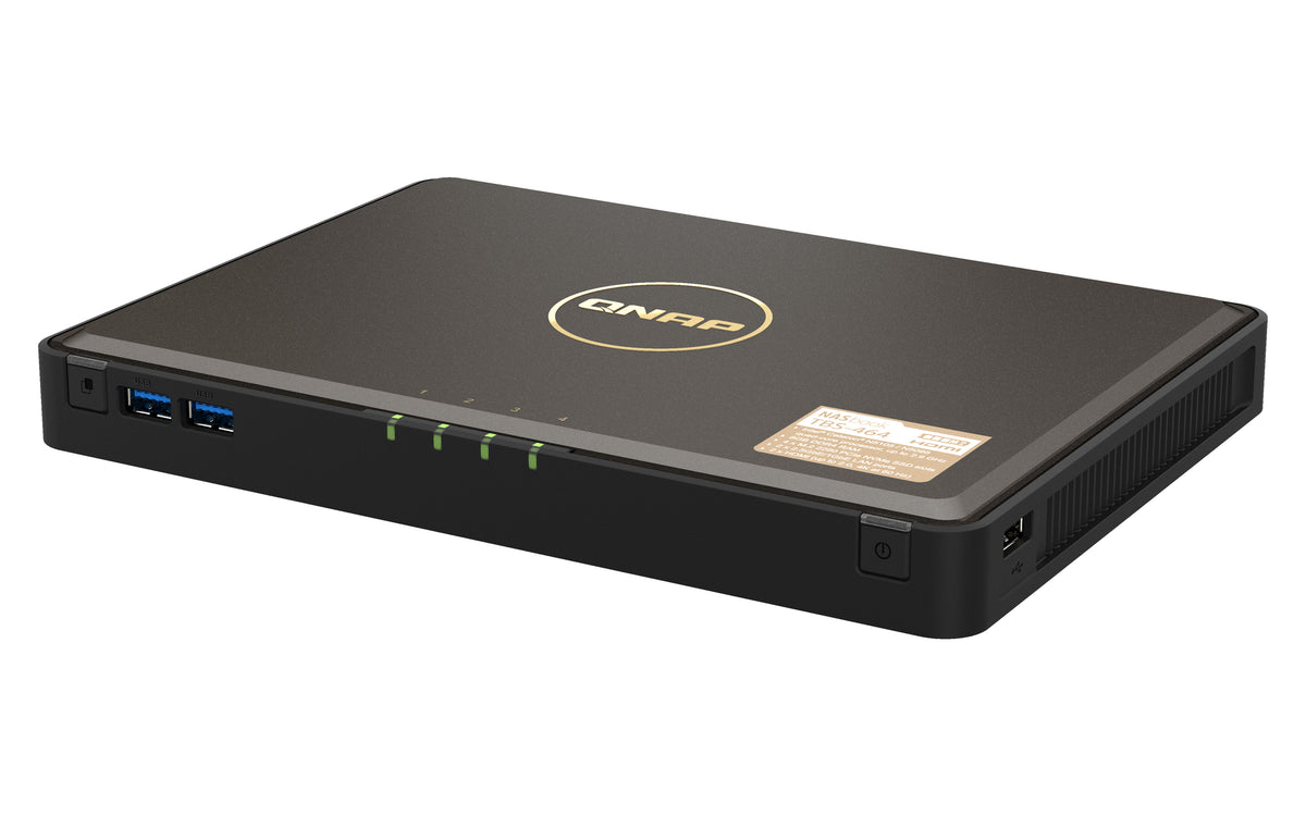 QNAP TBS-464 NAS Desktop Intel® Celeron® N5105 8 GB DDR4 0 TB QNAP Turbo System Schwarz