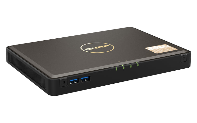 QNAP TBS-464 NAS Desktop Intel® Celeron® N5105 8 GB DDR4 0 TB QNAP Turbo System Schwarz