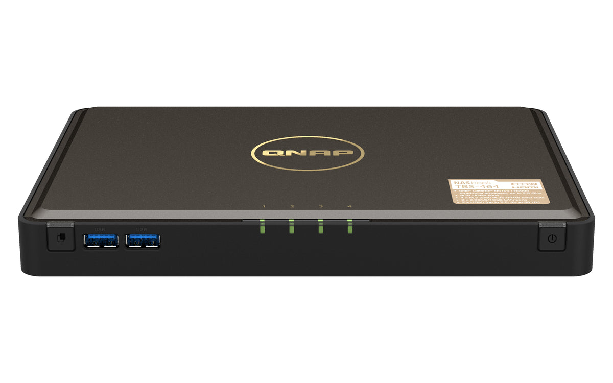 QNAP TBS-464 NAS Desktop Intel® Celeron® N5105 8 GB DDR4 0 TB QNAP Turbo System Schwarz
