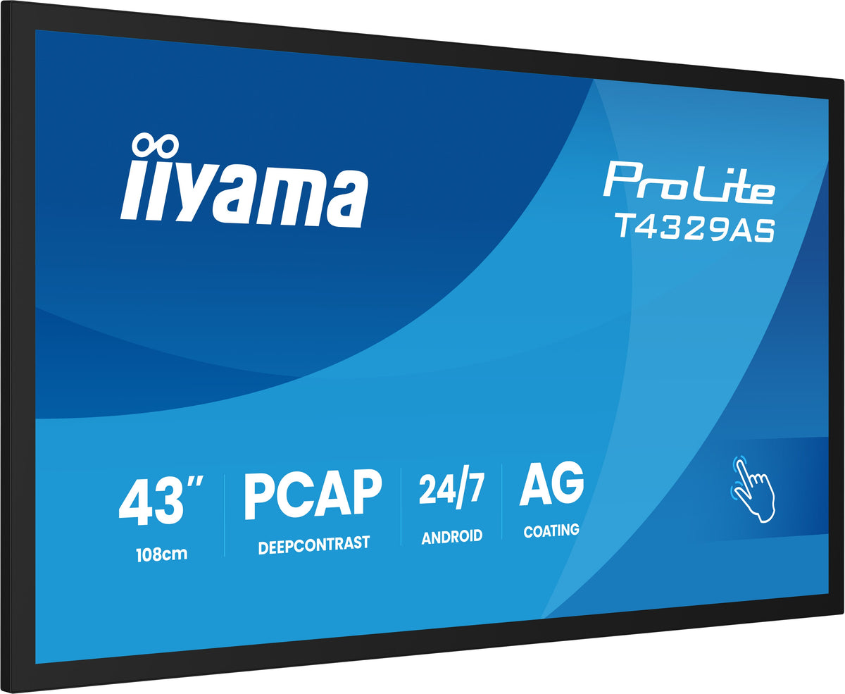 iiyama T4329AS-B1AG Computerbildschirm 108 cm (42.5") 3840 x 2160 Pixel 4K Ultra HD LED Touchscreen Schwarz