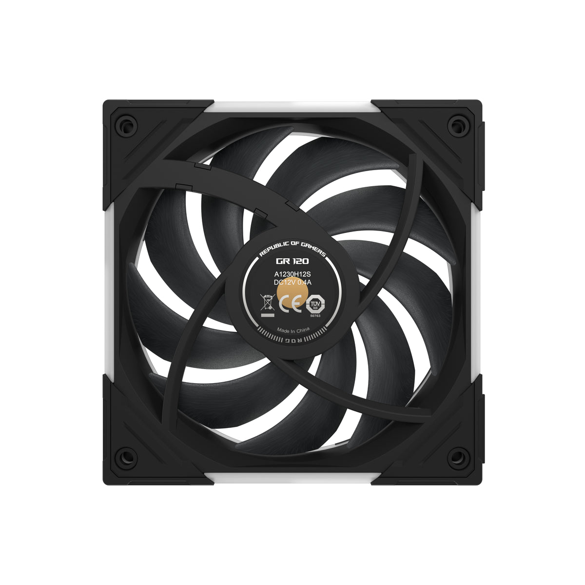 ASUS ROG Eurux GR120 ARGB Reverse Fan - Single Pack Computergehäuse Ventilator 12 cm Schwarz, Weiß 1 Stück(e)