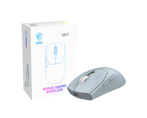 MSI Forge Gm340 Wireless Sky Maus Gaming Beidhändig RF Wireless + Bluetooth Optisch 12000 DPI