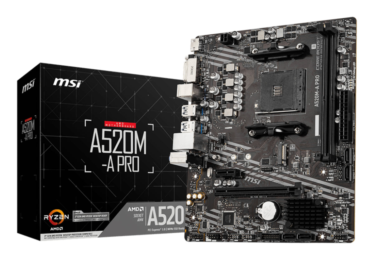 MSI A520M-A PRO Motherboard AMD A520 Sockel AM4 micro ATX