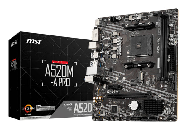 MSI A520M-A PRO Motherboard AMD A520 Sockel AM4 micro ATX