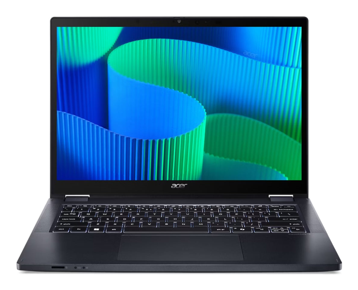 Acer TravelMate TMP414RN-54-TCO-75KB Intel Core Ultra 7 155U Hybrid (2-in-1) 35,6 cm (14") Touchscreen WUXGA 32 GB DDR5-SDRAM 1 TB SSD Wi-Fi 6E (802.11ax) Windows 11 Pro Blau