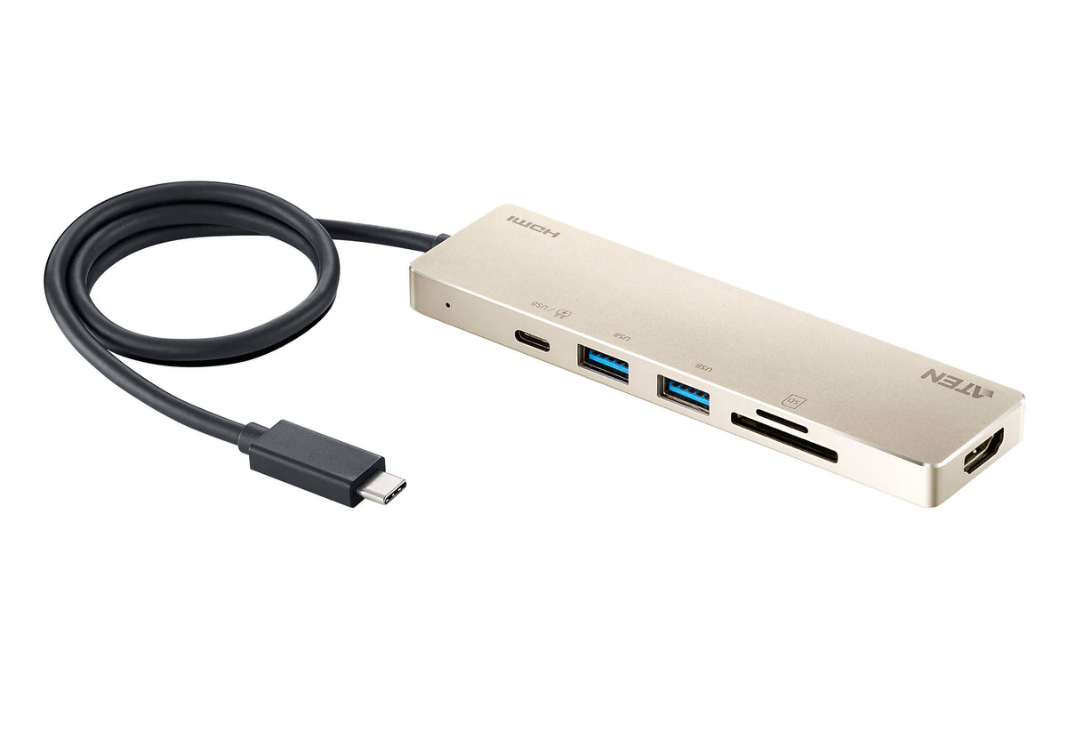 ATEN USB-C-Multiport-Mini-Dockingstation mit Power-Pass-Through