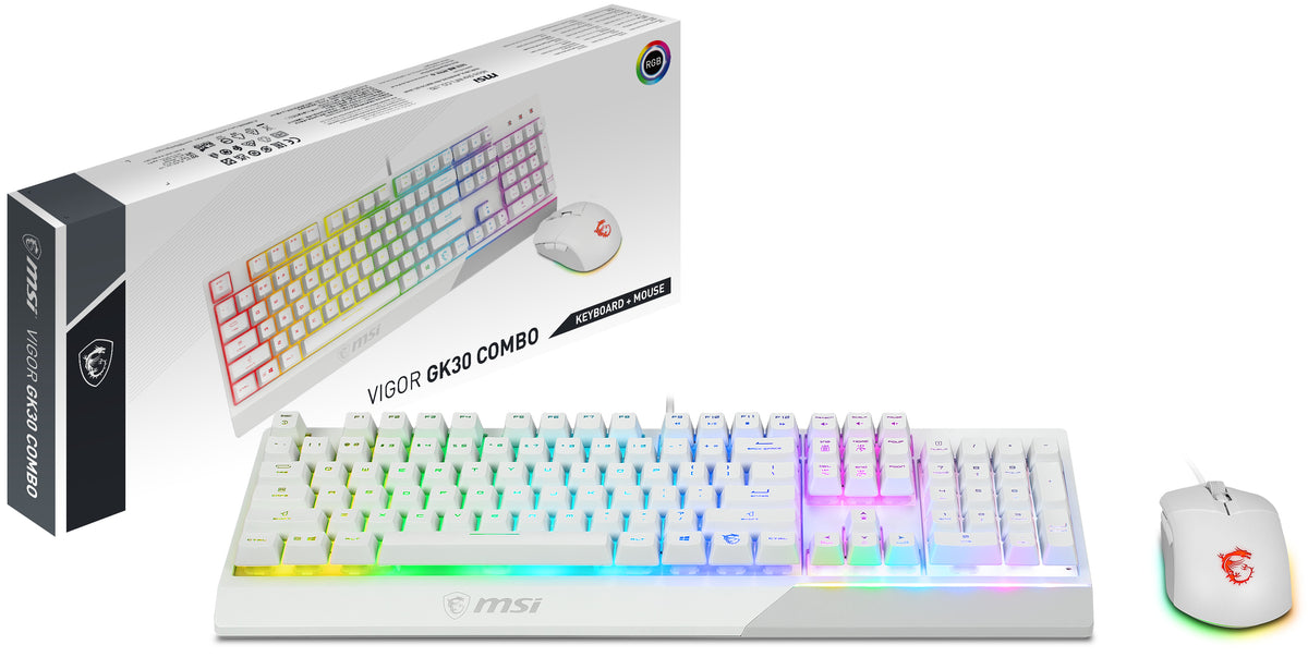 MSI S11-04DE305-CLA Tastatur Maus enthalten Gaming USB QWERTZ Deutsch Weiß