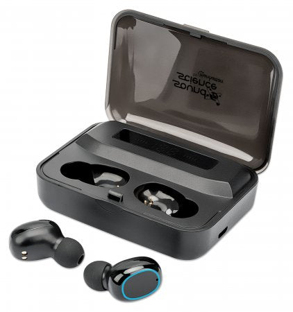 Manhattan 180382 Kopfhörer & Headset Kabellos im Ohr Anrufe/Musik Bluetooth Schwarz