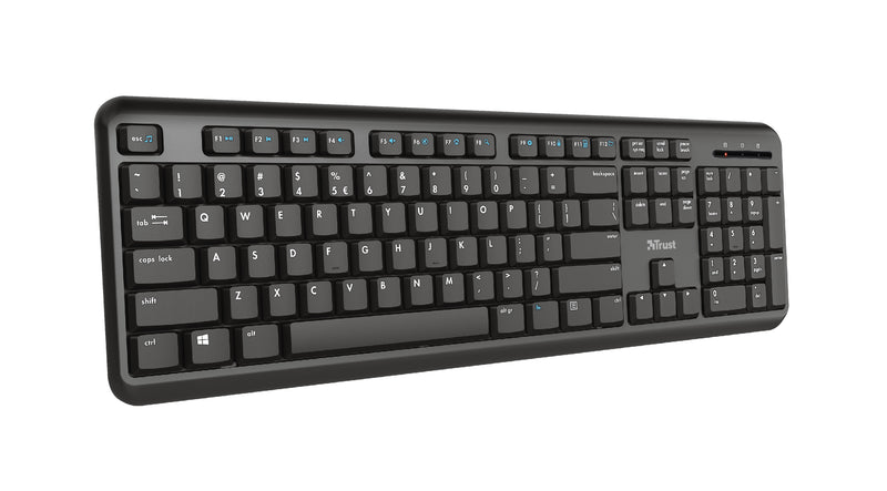 Trust TK-350 Tastatur Büro RF Wireless QWERTZ Deutsch Schwarz