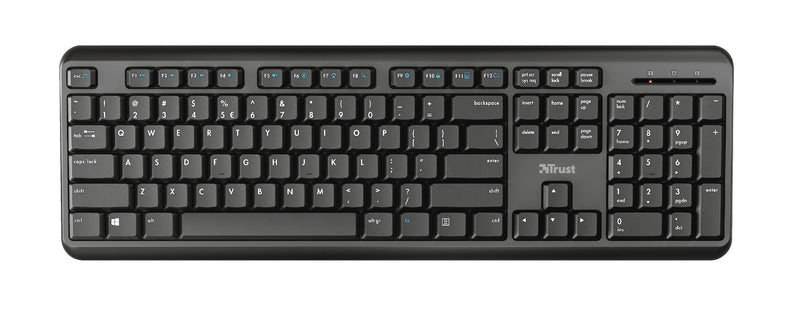 Trust TK-350 Tastatur Büro RF Wireless QWERTZ Deutsch Schwarz