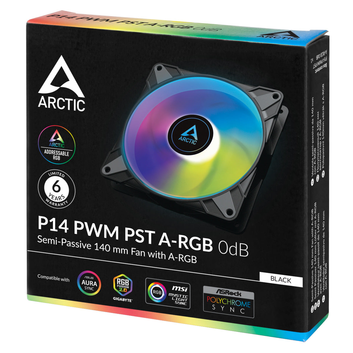 ARCTIC P14 PWM PST A-RGB 0dB - Semi-Passiver 140 mm Gehäuselüfter mit digitalem A-RGB