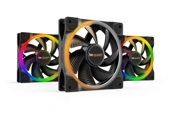 be quiet! Light Wings | Ventola per case computer PWM da 120 mm, confezione tripla, 12 cm, nero, 3 pezzi