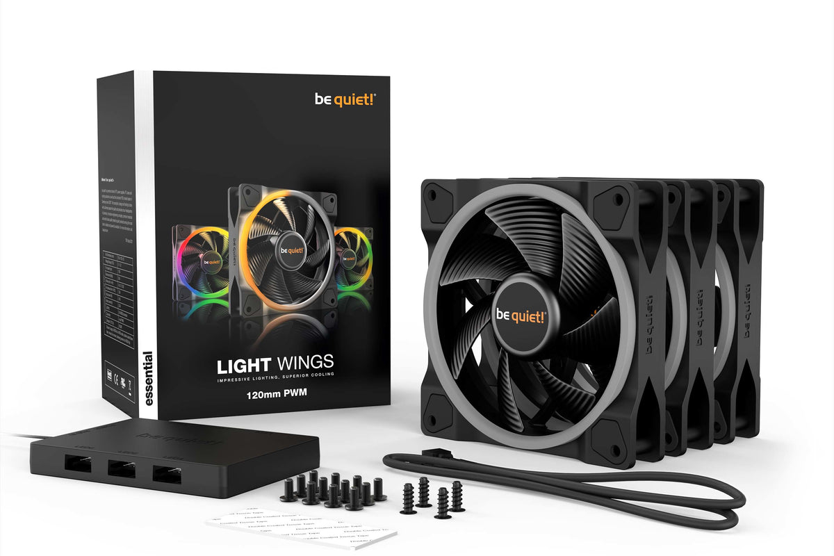 be quiet! Light Wings | 120mm PWM Triple Pack Computergehäuse Ventilator 12 cm Schwarz 3 Stück(e)